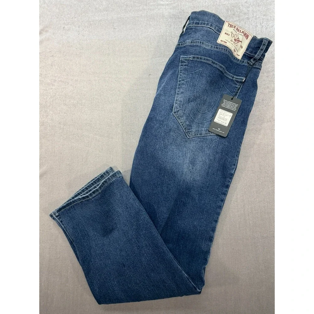NWT True Religon Bobby Applique Men Denim Jeans 701011 Size 34